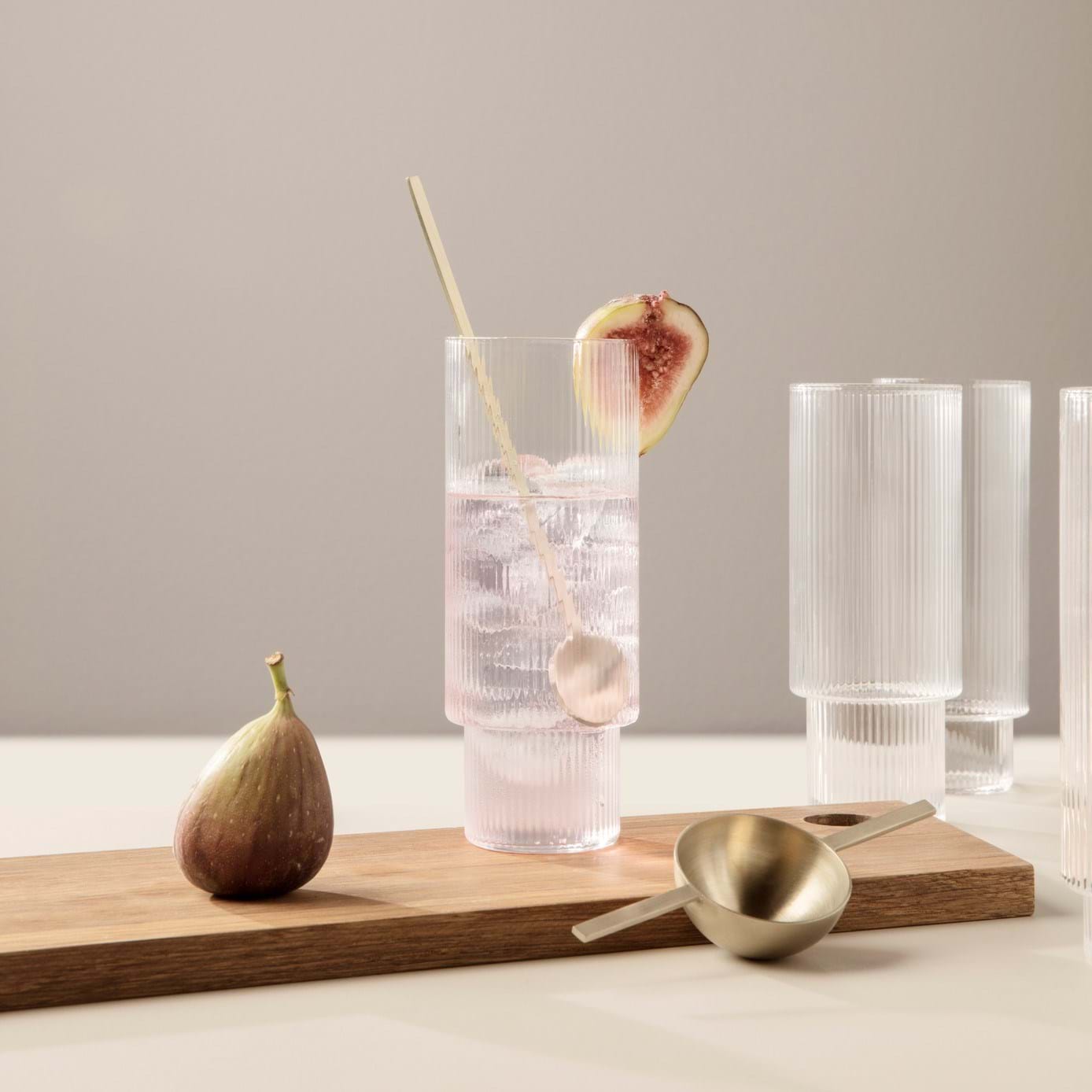 Ripple Long Drink Glasses Set Of 4 från Vålamagasinet Tallrikar och glas, Ferm Living, Image-2