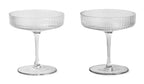 Ripple Champagne Saucers Set Of 2 från Vålamagasinet Tallrikar och glas, Ferm Living, Image-1
