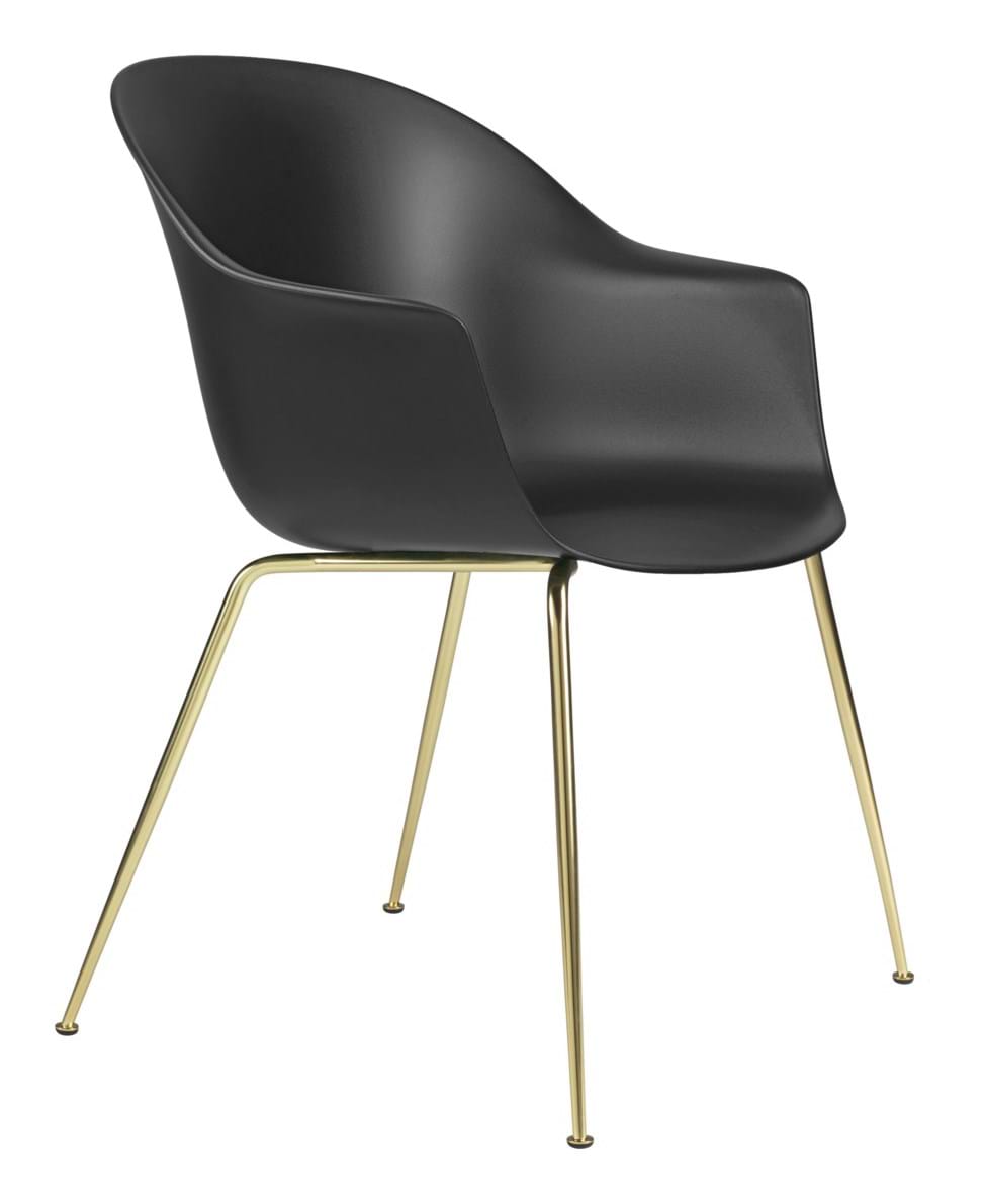 Bat Dining Chair Conic Base Brass Semi från Vålamagasinet Matstolar, Gubi, Image-1