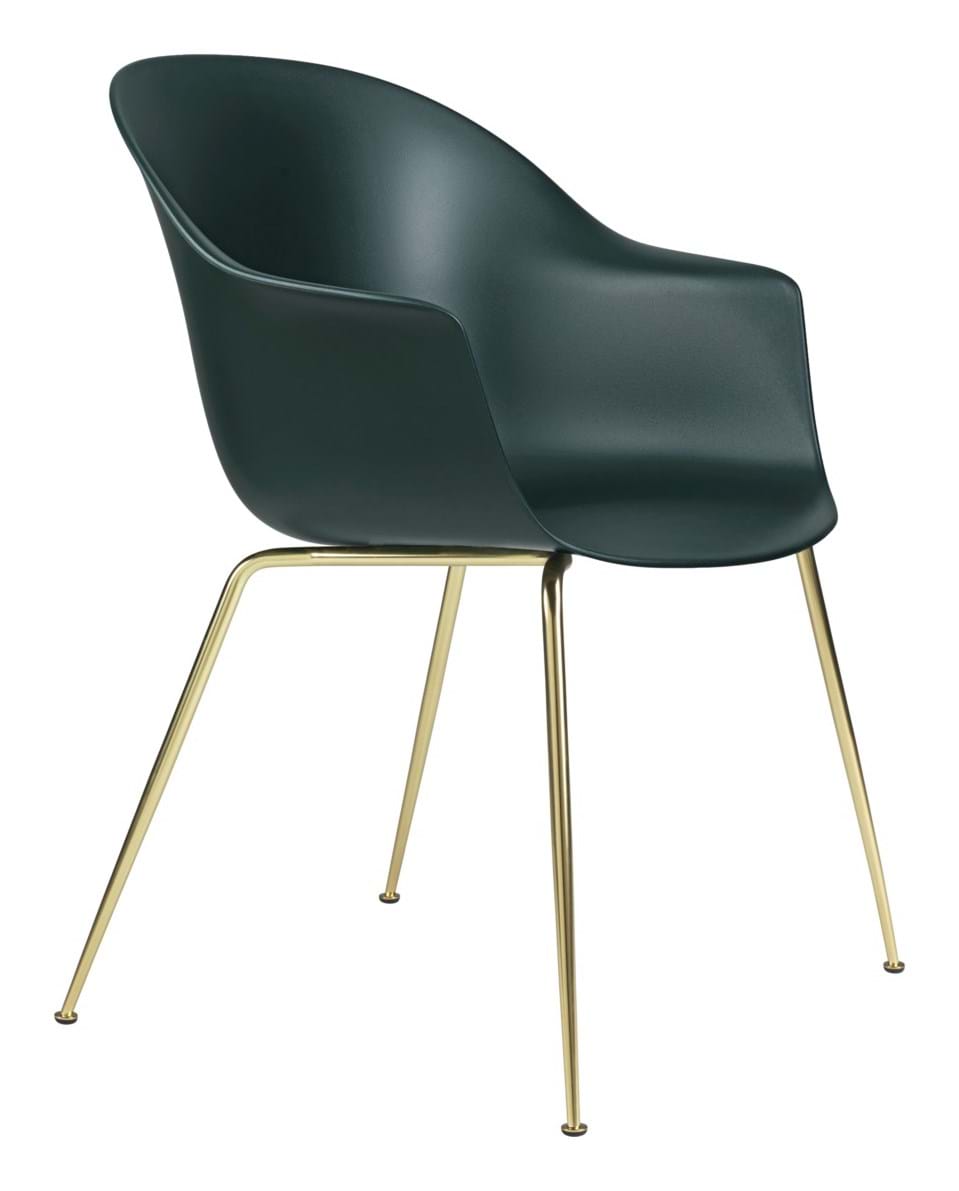 Bat Dining Chair Conic Base Brass Semi från Vålamagasinet Matstolar, Gubi, Image-1