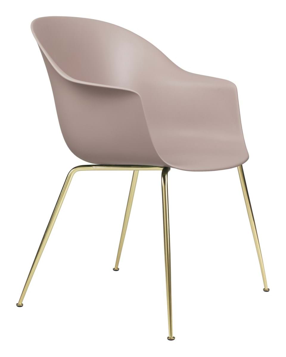 Bat Dining Chair Conic Base Brass Semi från Vålamagasinet Matstolar, Gubi, Image-1