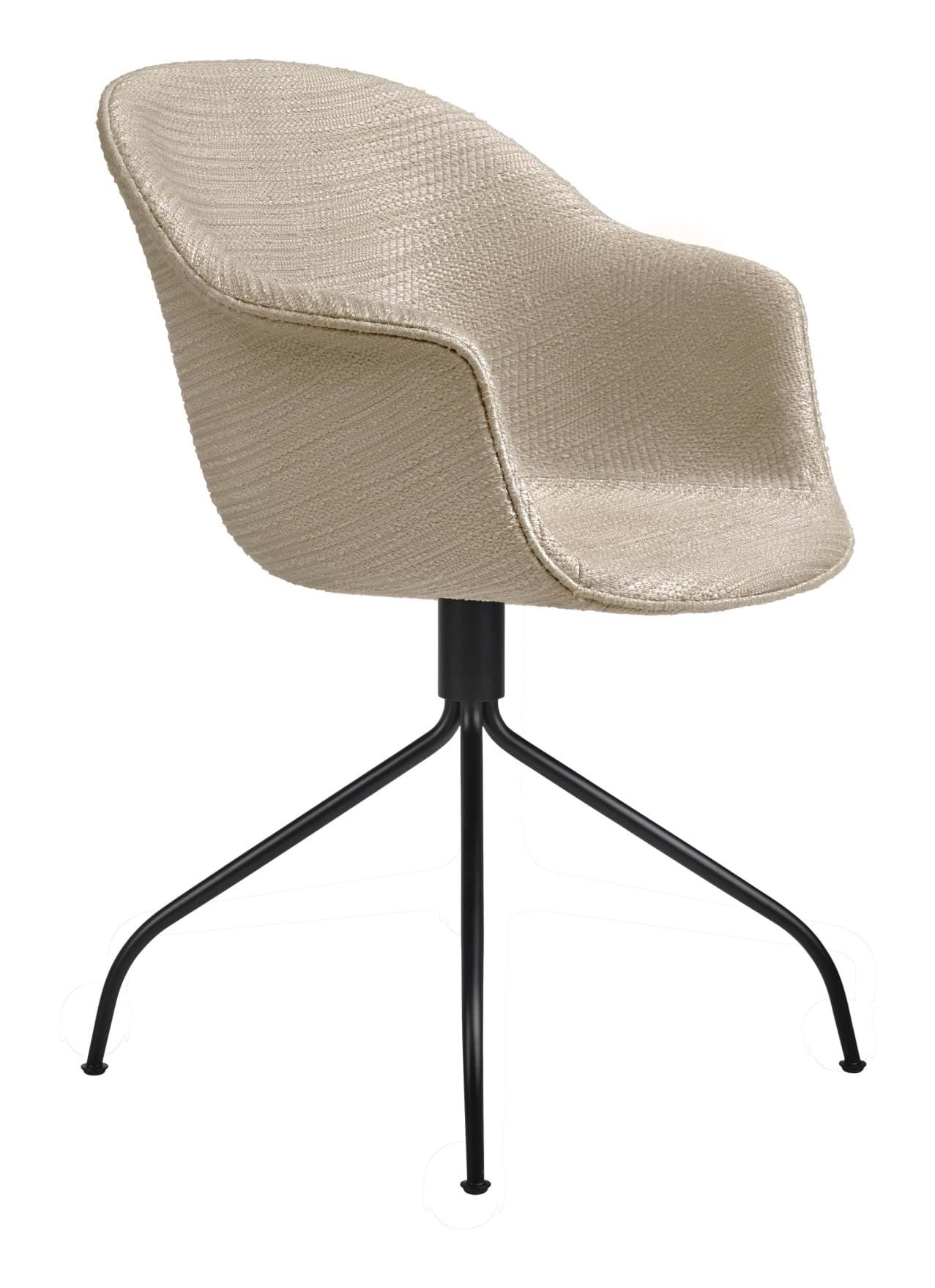 Bat Meeting Chair Fully Upholstered Swivel Base Black från Vålamagasinet Skrivbordsstolar, Gubi, Image-1