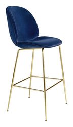 Beetle Bar Chair 75 cm Fully Upholstered Brass Semi Matt Base från Vålamagasinet Barstolar, Gubi, Image-1