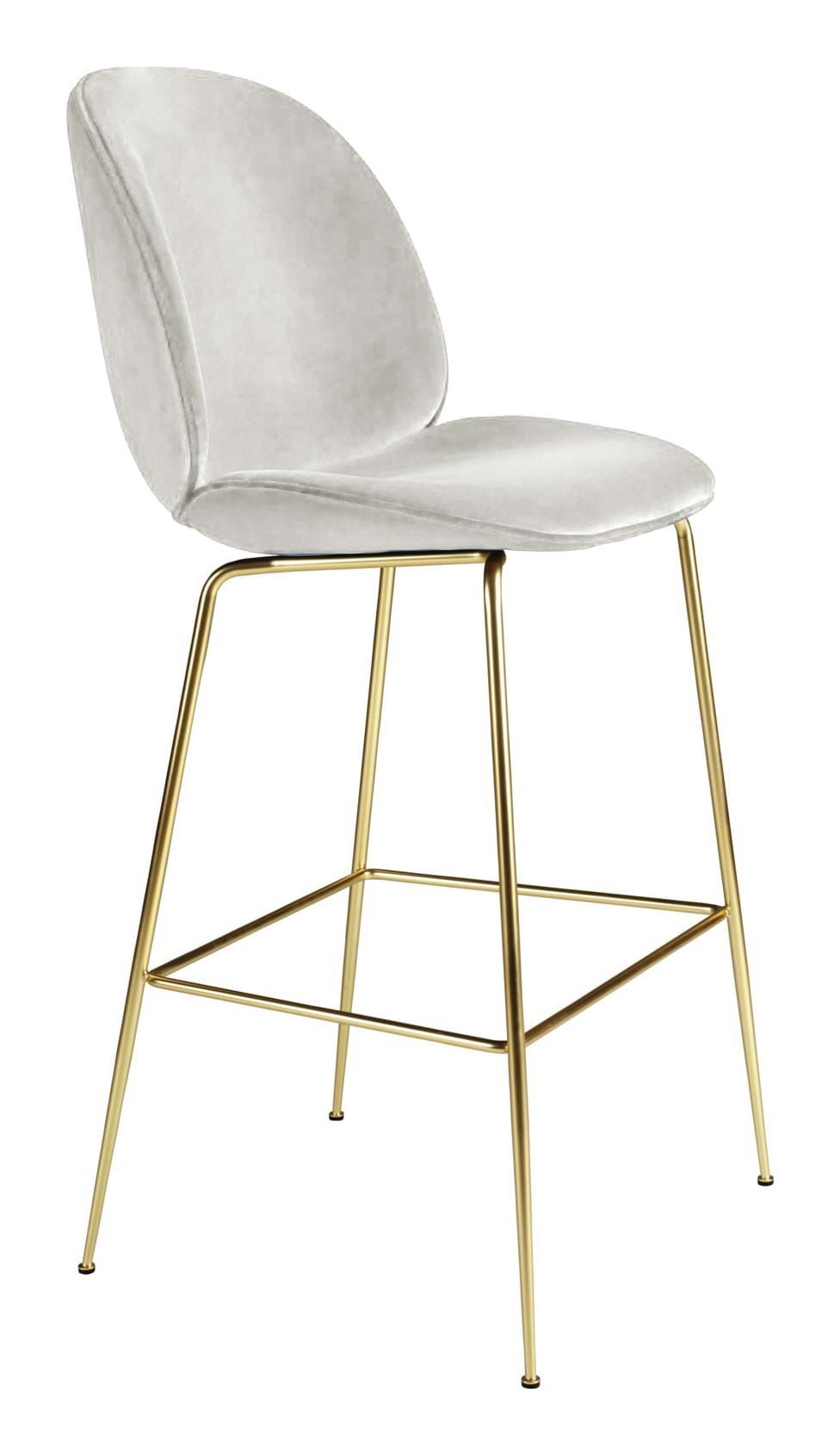 Beetle Bar Chair 75 cm Fully Upholstered Brass Semi Matt Base från Vålamagasinet Barstolar, Gubi, Image-1
