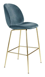 Beetle Bar Chair 75 cm Fully Upholstered Brass Semi Matt Base från Vålamagasinet Barstolar, Gubi, Image-1