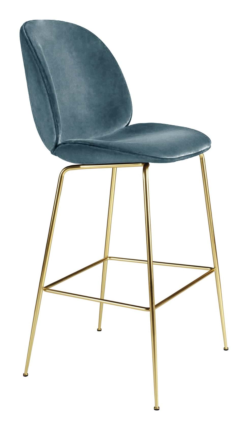 Beetle Bar Chair 75 cm Fully Upholstered Brass Semi Matt Base från Vålamagasinet Barstolar, Gubi, Image-1