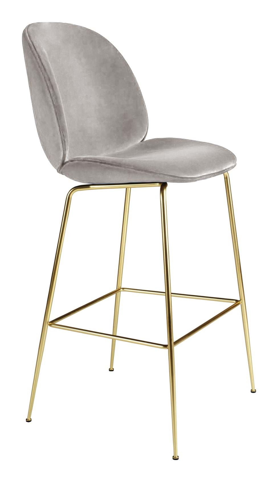 Beetle Bar Chair 75 cm Fully Upholstered Brass Semi Matt Base från Vålamagasinet Barstolar, Gubi, Image-1