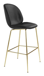 Beetle Bar Chair 75 cm Fully Upholstered Brass Semi Matt Base från Vålamagasinet Barstolar, Gubi, Image-1