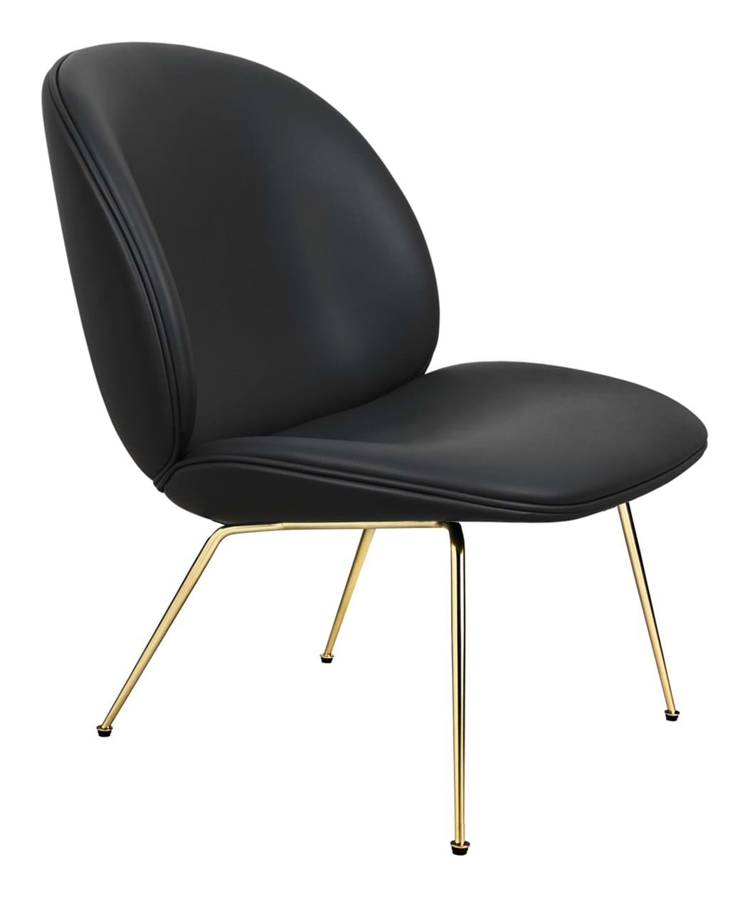 Beetle Lounge Chair Conic Base Brass Semi Matt från Vålamagasinet Fåtöljer, Gubi, Image-1
