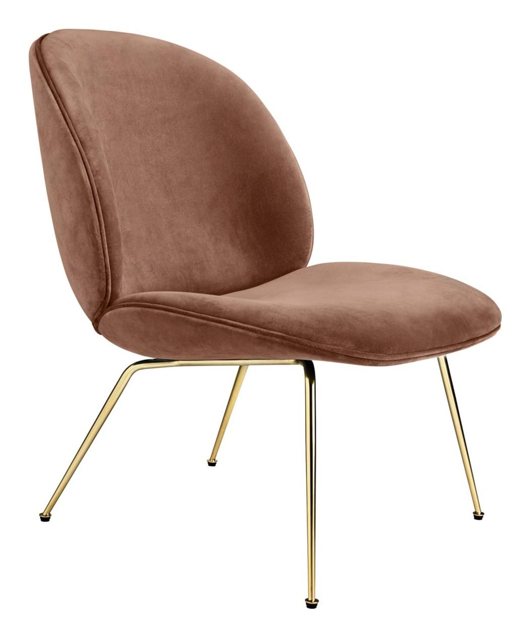 Beetle Lounge Chair Conic Base Brass Semi Matt från Vålamagasinet Fåtöljer, Gubi, Image-1