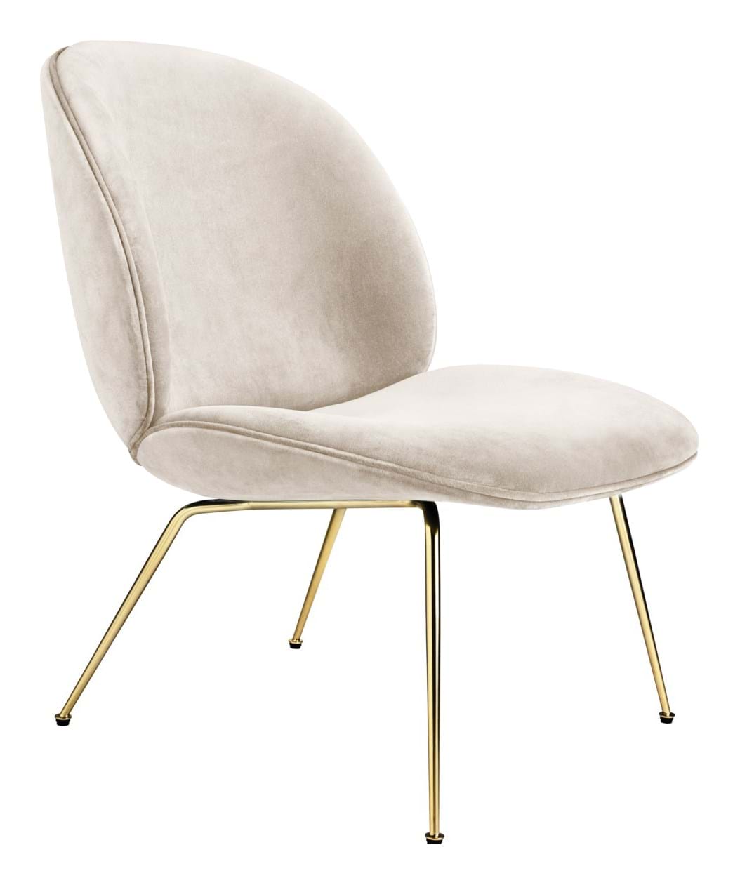 Beetle Lounge Chair Conic Base Brass Semi Matt från Vålamagasinet Fåtöljer, Gubi, Image-1