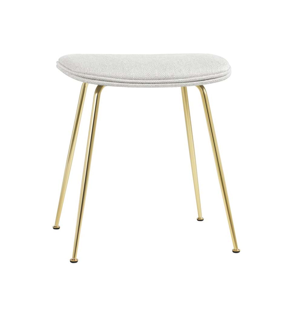 Beetle Stool Fully Upholstered Brass Semi Matt Base från Vålamagasinet Pallar och bänkar, Gubi, Image-1