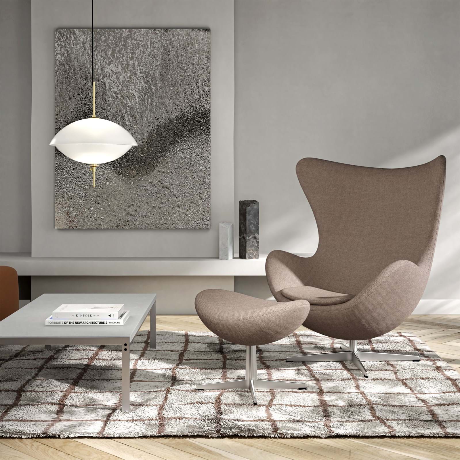 Ägget Fotpall Tyg från Vålamagasinet Fotpallar, Fritz Hansen, Image-2