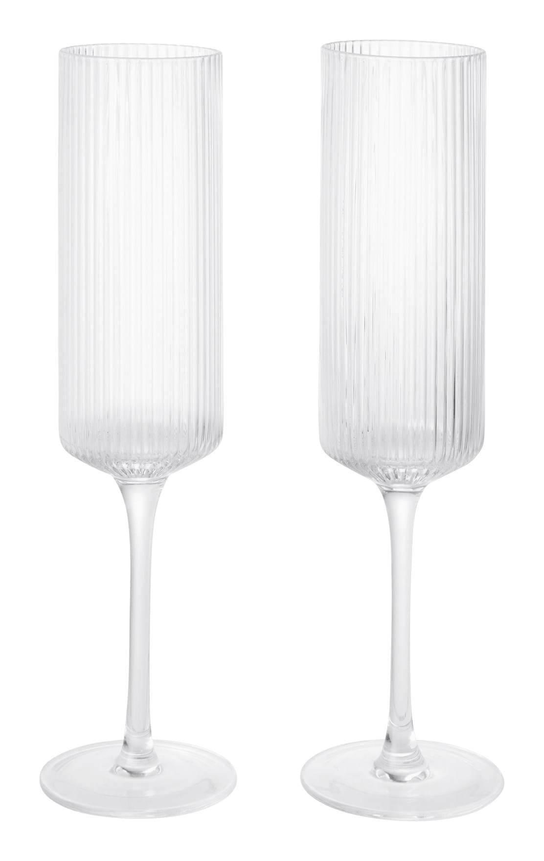 Ripple Champagne Flutes Set Of 2 från Vålamagasinet Tallrikar och glas, Ferm Living, Image-1