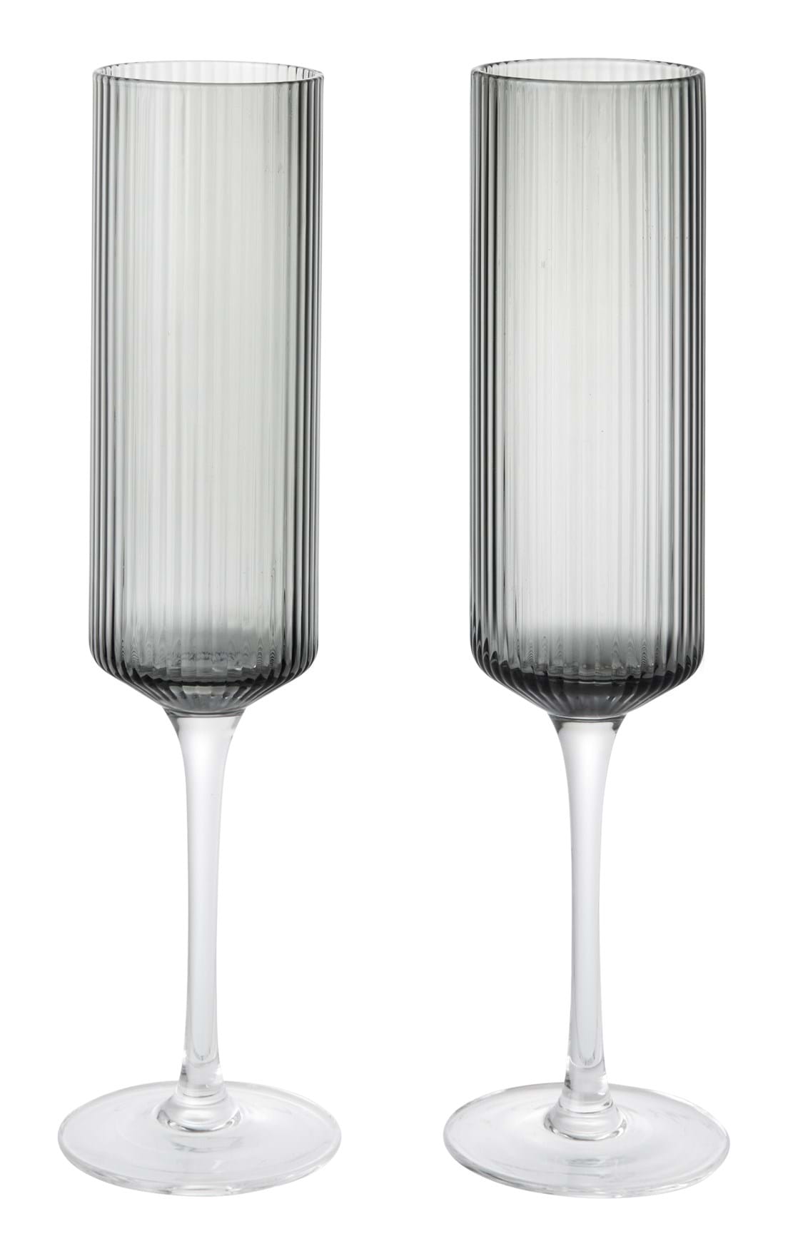 Ripple Champagne Flutes Set Of 2 från Vålamagasinet Tallrikar och glas, Ferm Living, Image-1
