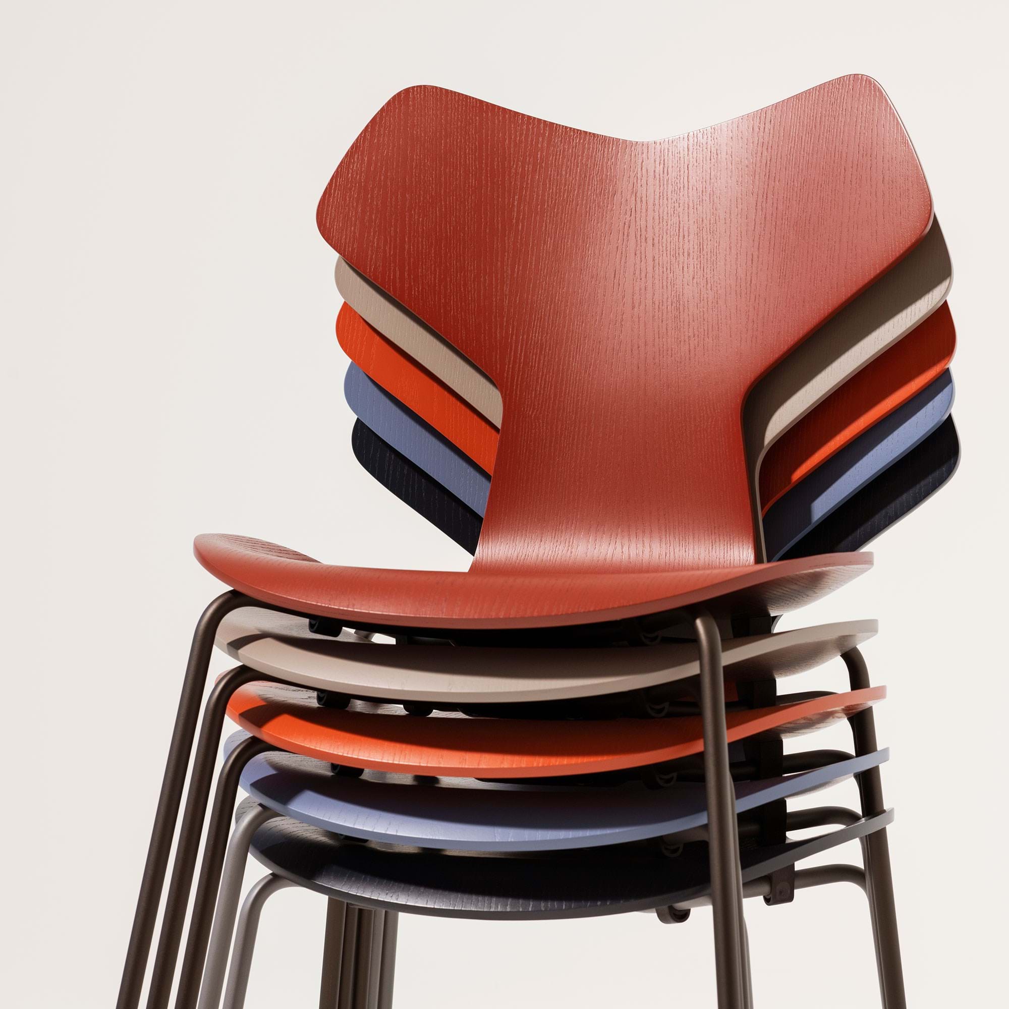 Grand Prix 3130 Stol Färgad Ask från Vålamagasinet Matstolar, Fritz Hansen, Image-5