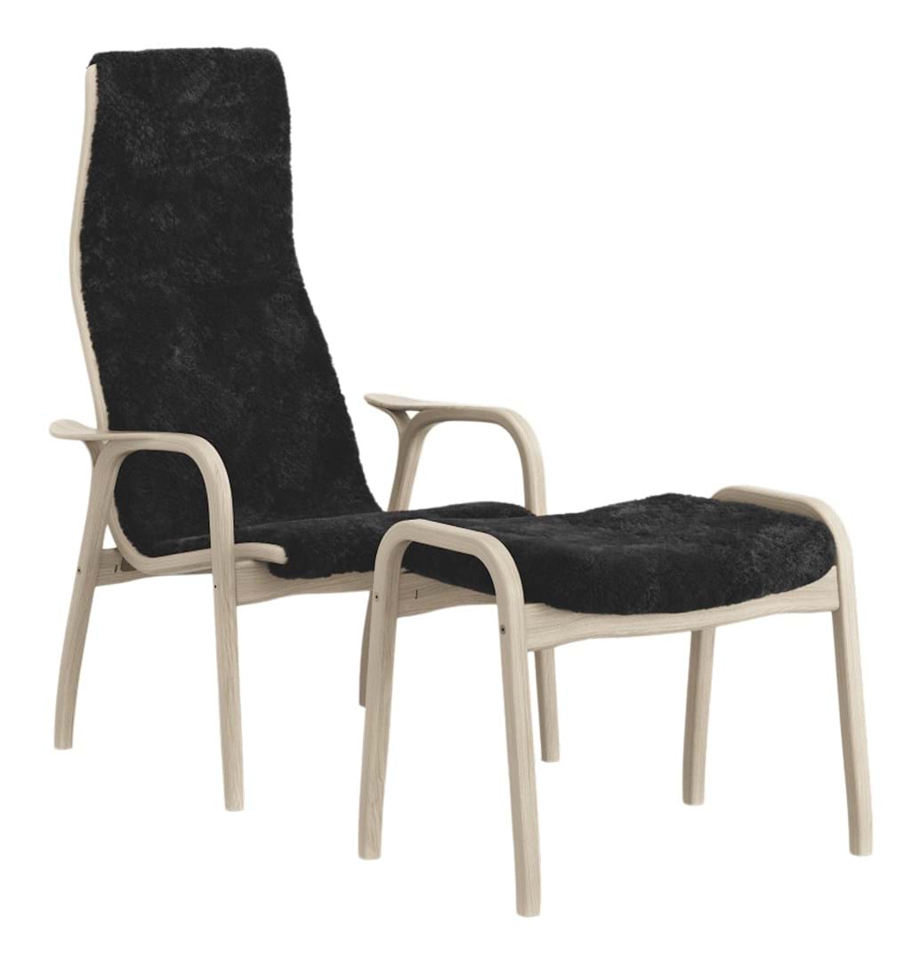 Lamino Fåtölj + Pall Ek Vitpigmenterad från Vålamagasinet Fåtöljer, Swedese, Image-1