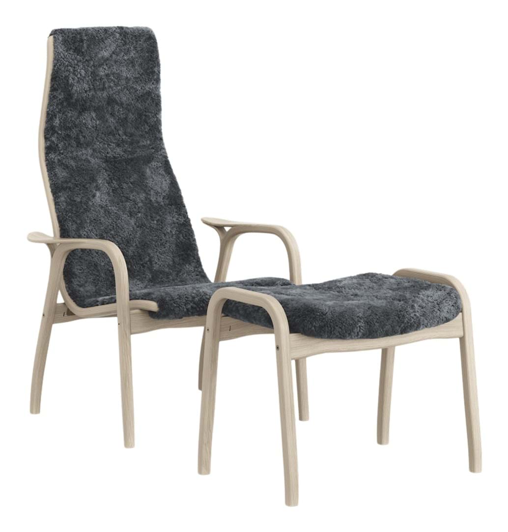 Lamino Fåtölj + Pall Ek Vitpigmenterad från Vålamagasinet Fåtöljer, Swedese, Image-1