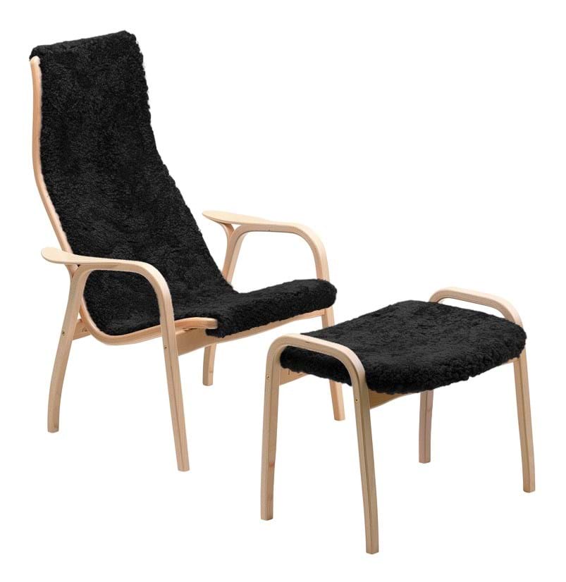 Lamino Fåtölj + Pall Bok Naturlack från Vålamagasinet Fåtöljer, Swedese, Image-1