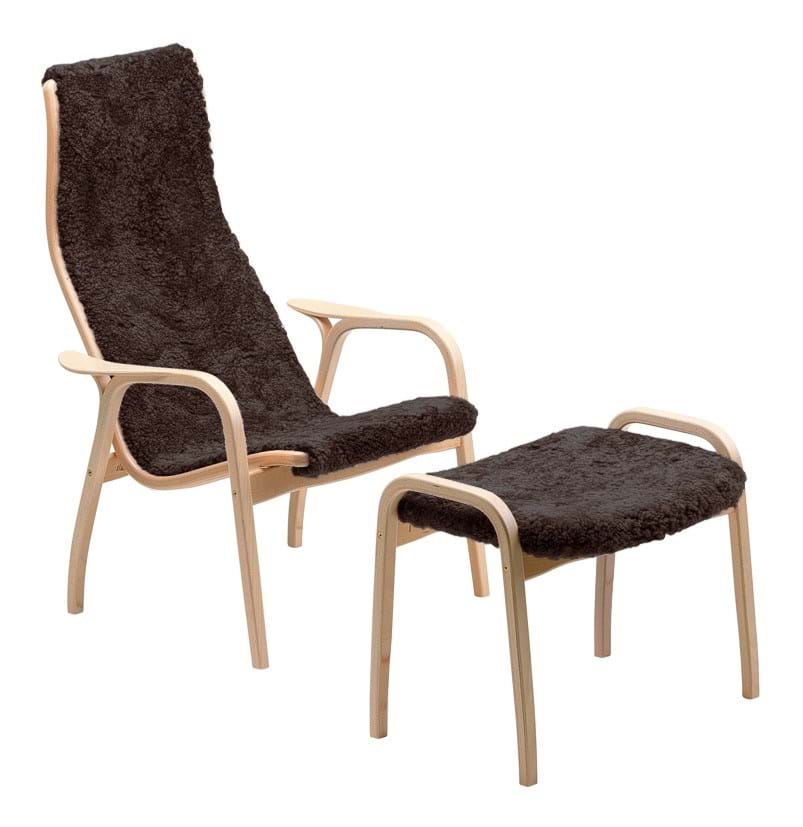 Lamino Fåtölj + Pall Bok Naturlack från Vålamagasinet Fåtöljer, Swedese, Image-1