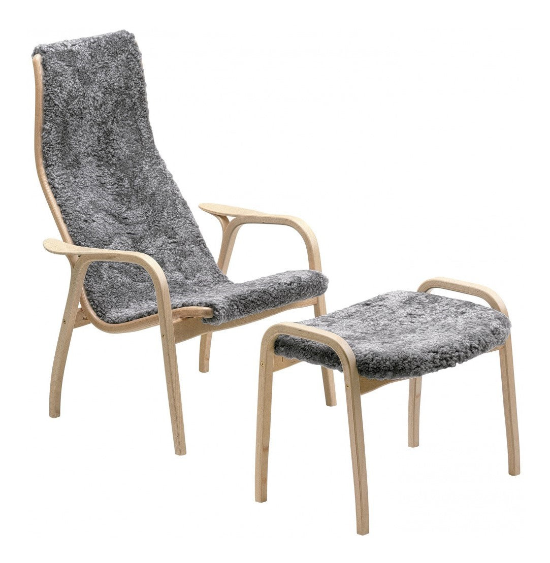 Lamino Fåtölj + Pall Bok Naturlack från Vålamagasinet Fåtöljer, Swedese, Image-1