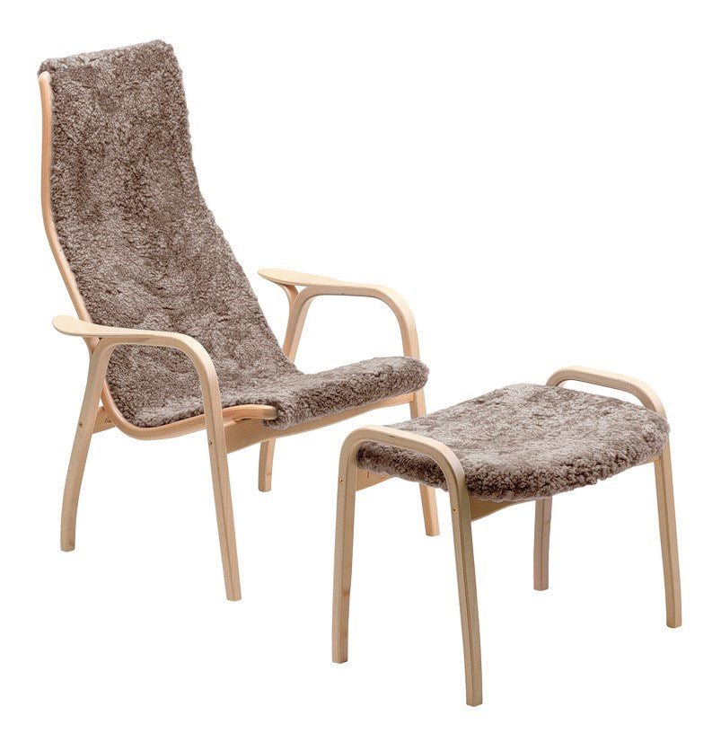 Lamino Fåtölj + Pall Bok Naturlack från Vålamagasinet Fåtöljer, Swedese, Image-1