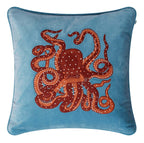 Octopus Embroidered Velvet Kuddfodral 50x50 från Vålamagasinet Prydnadskuddar, Chhatwal & Jonsson, Image-1