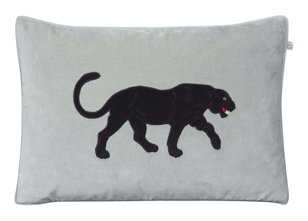 Panther Embroidered Velvet Cushion Cover 40x60 från Vålamagasinet Prydnadskuddar, Chhatwal & Jonsson, Image-1