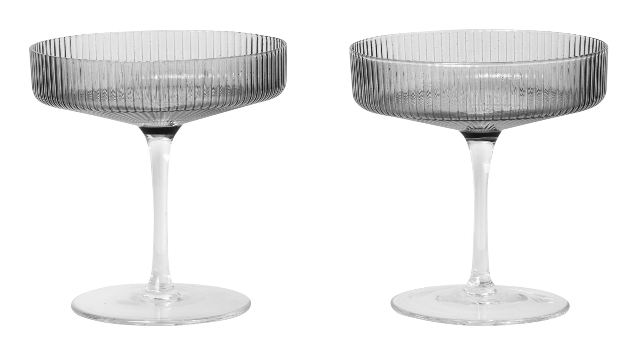 Ripple Champagne Saucers Set Of 2 från Vålamagasinet Tallrikar och glas, Ferm Living, Image-1