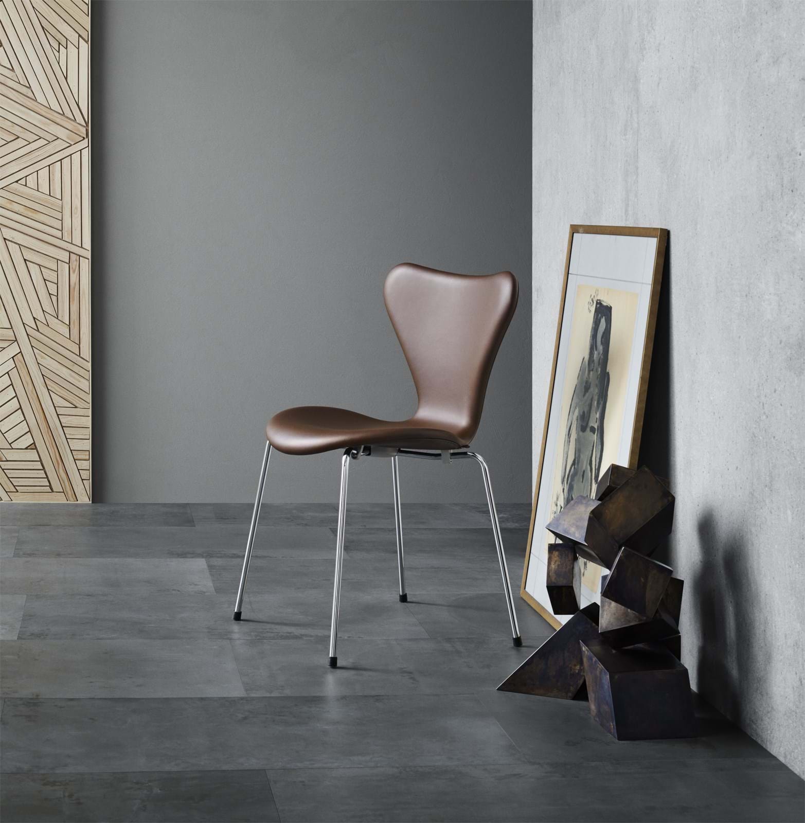 Sjuan 3107 Stol Helklädd från Vålamagasinet Matstolar, Fritz Hansen, Image-4