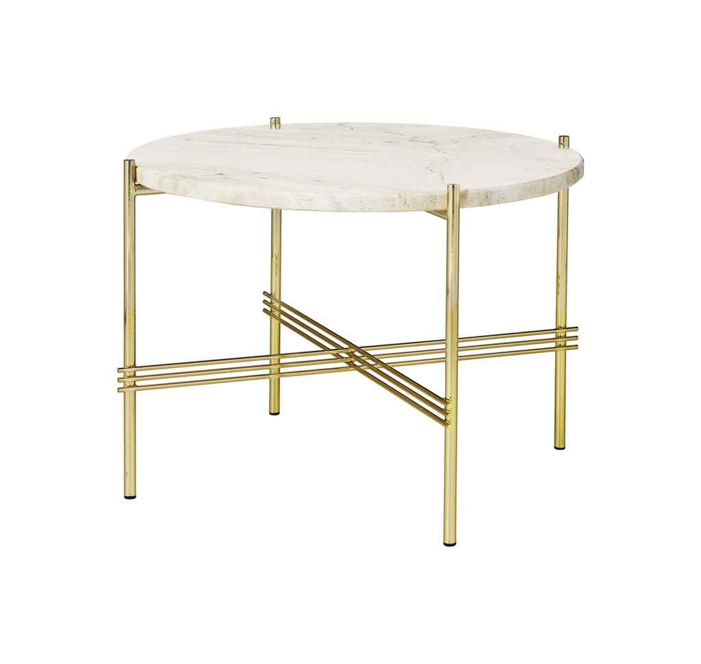 Ts Coffee Table Ø55 cm Brass Frame från Vålamagasinet Soffbord, Gubi, Image-1