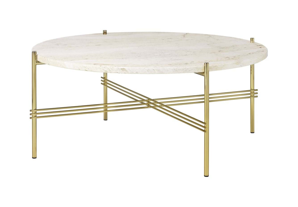 Ts Coffee Table Ø80 cm Brass Frame från Vålamagasinet Soffbord, Gubi, Image-1