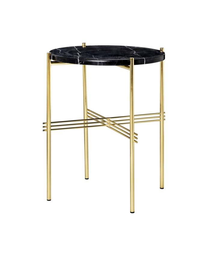 Ts Side Table Ø40 cm Brass Frame från Vålamagasinet Sidobord, Gubi, Image-1