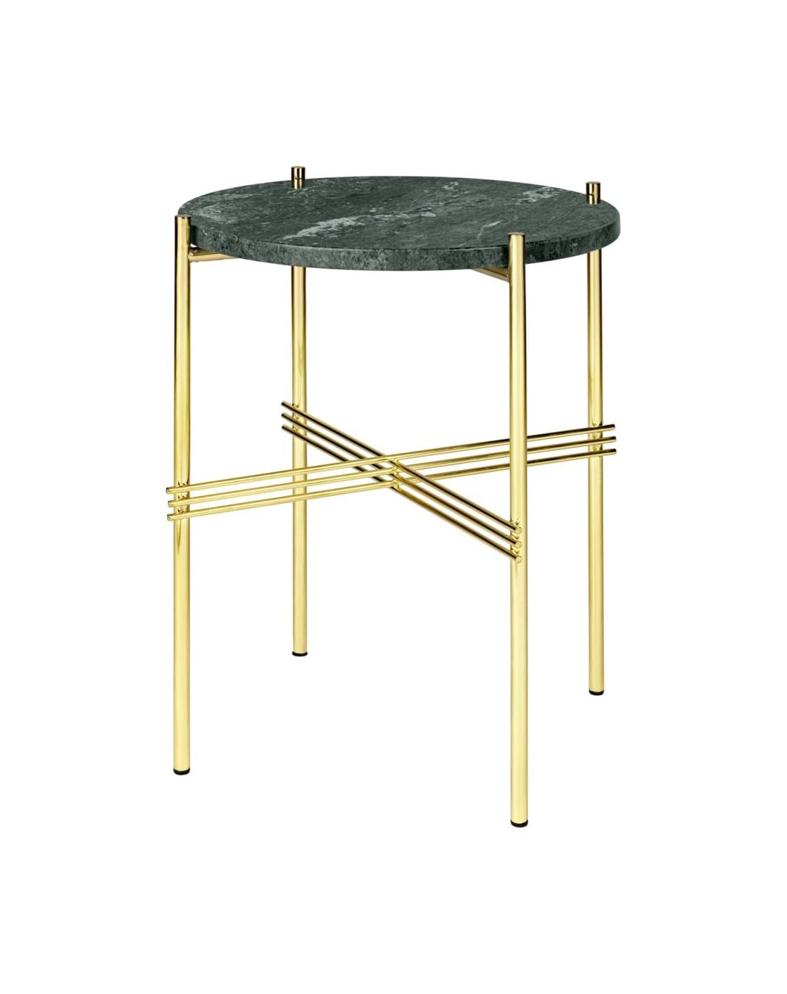 Ts Side Table Ø40 cm Brass Frame från Vålamagasinet Sidobord, Gubi, Image-1