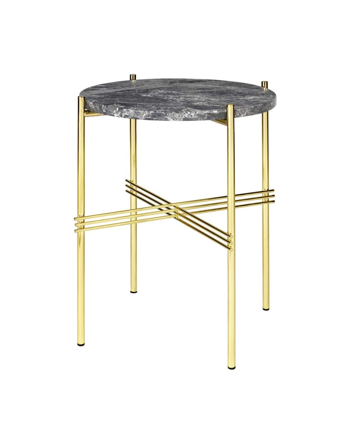 Ts Side Table Ø40 cm Brass Frame från Vålamagasinet Sidobord, Gubi, Image-1