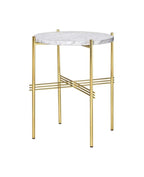 Ts Side Table Ø40 cm Brass Frame från Vålamagasinet Sidobord, Gubi, Image-1