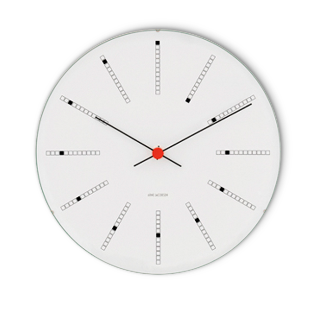 AJ Bankers Wallclock White från Vålamagasinet Klockor, Arne Jacobsen Tableclock, Image-1