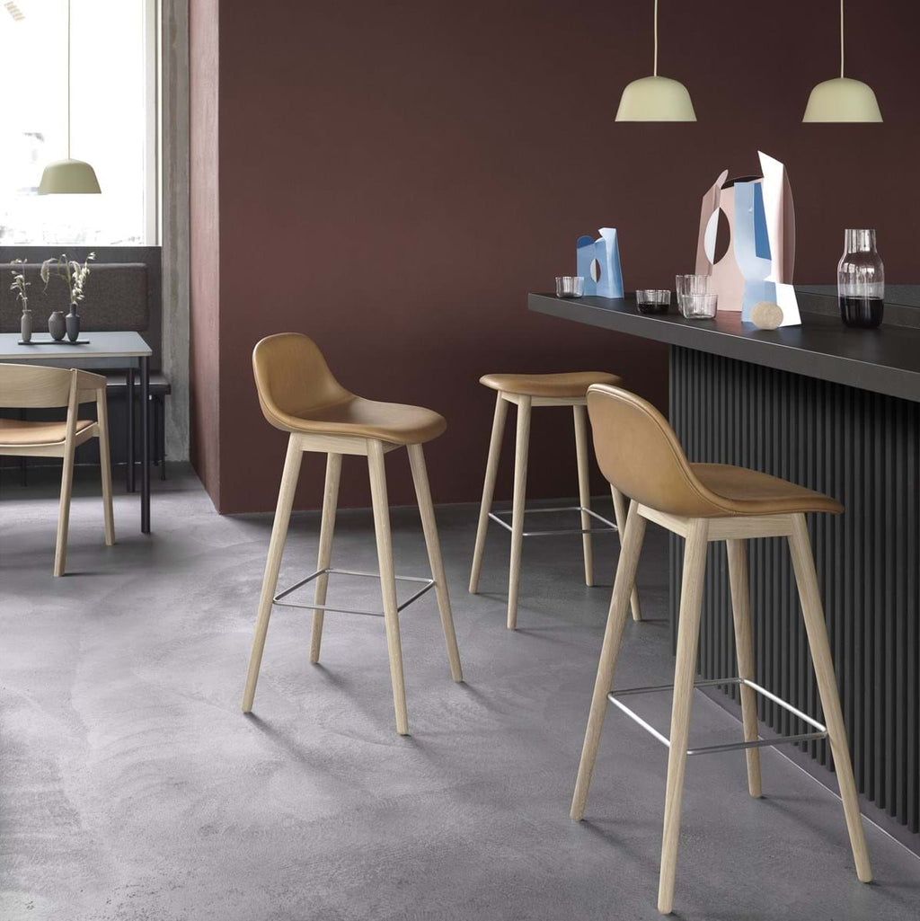 Fiber Bar Stool Wood Base With Backrest 75 cm från Vålamagasinet Barstolar, Muuto, Image-2