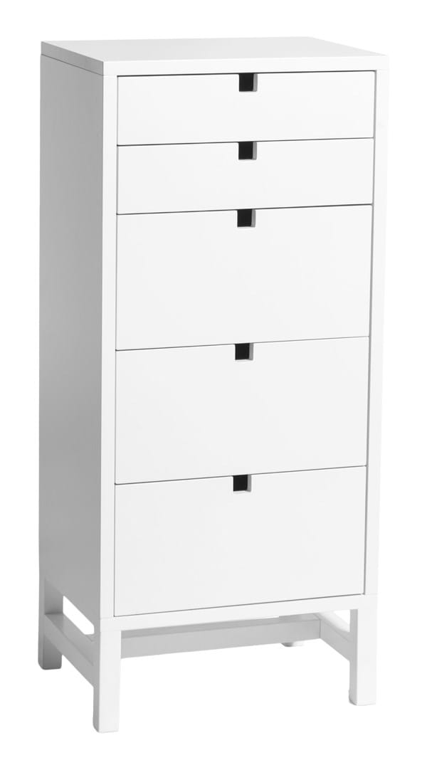 Falsterbo Byrå Liten 5 Lådor - Vit från Vålamagasinet Byråar, Mavis, Image-1