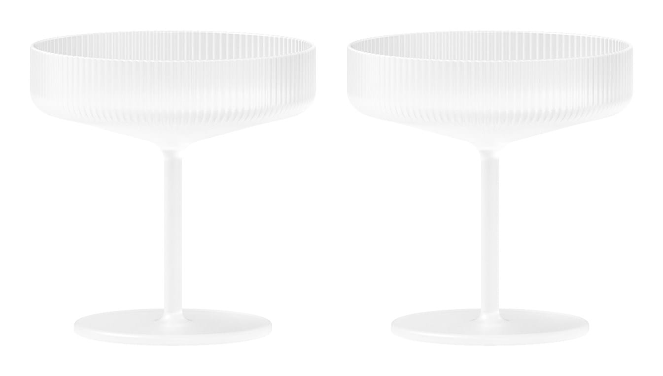 Ripple Champagne Saucers Set Of 2 från Vålamagasinet Tallrikar och glas, Ferm Living, Image-1