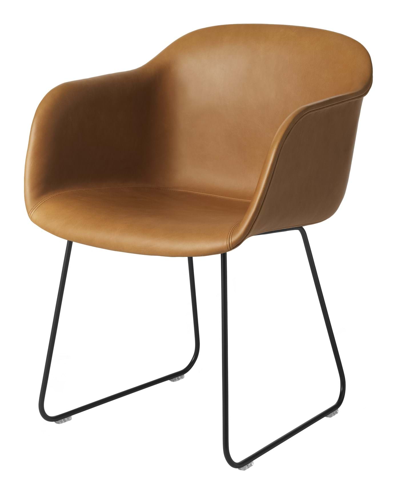 Fiber Armchair Sled Base Leather från Vålamagasinet Matstolar, Muuto, Image-1