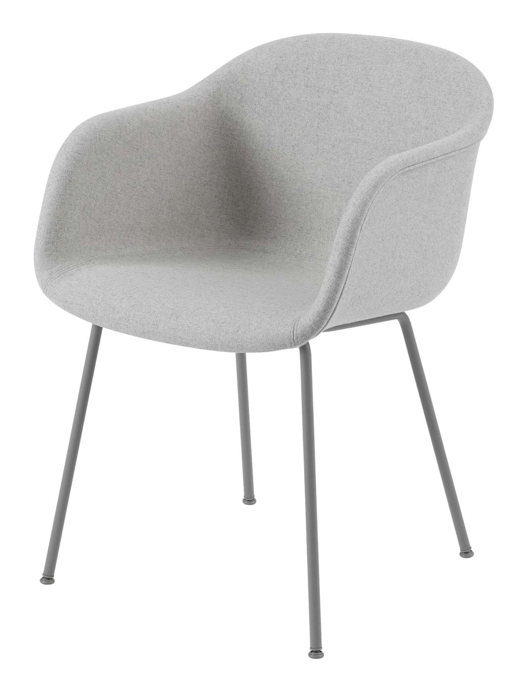 Fiber Armchair Tube Base - Wooly 2256 Grey/Natural White från Vålamagasinet Matstolar, Muuto, Image-1