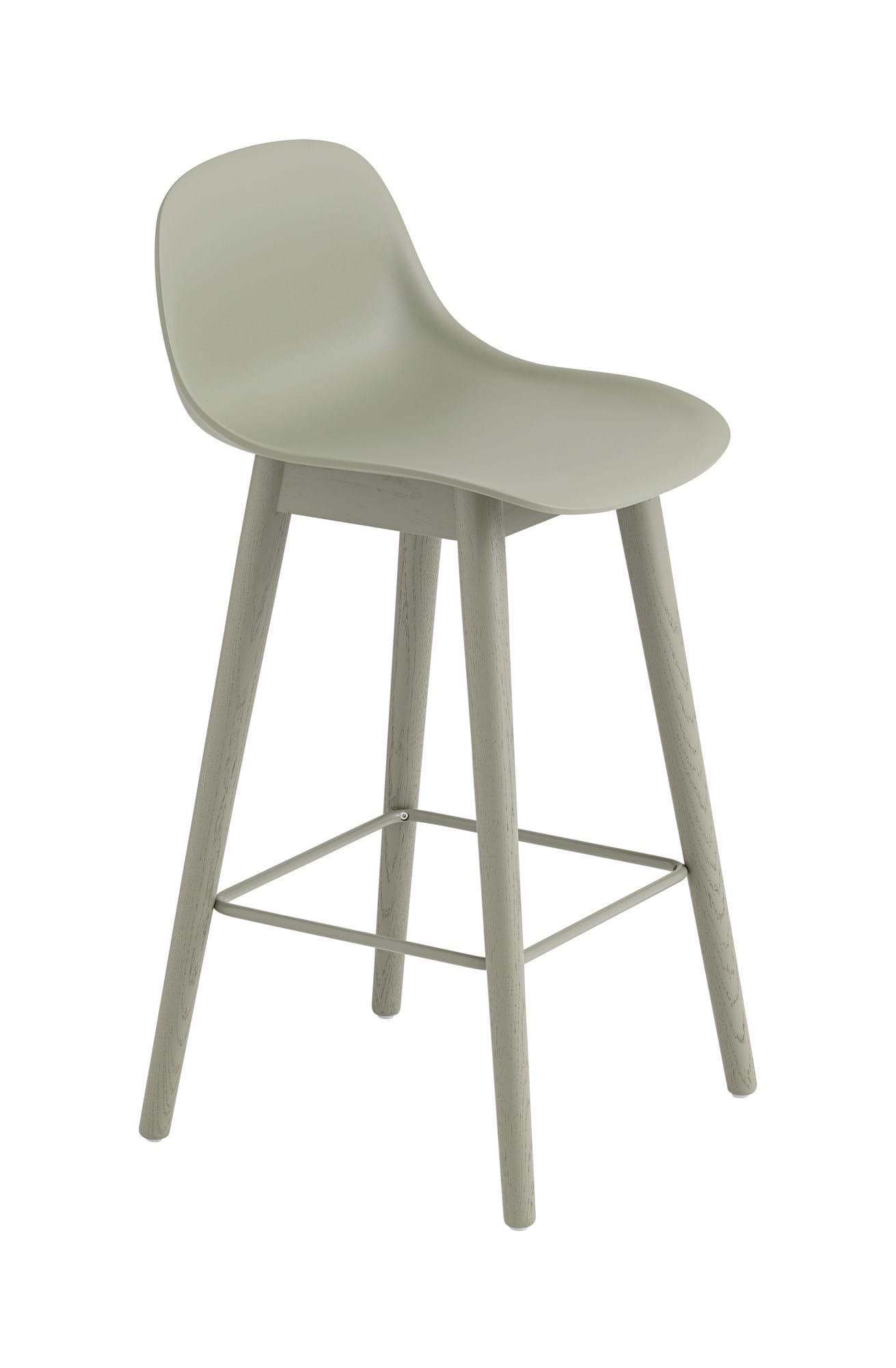 Fiber Counter Stool Wood Base With Backrest 65 cm från Vålamagasinet Barstolar, Muuto, Image-1