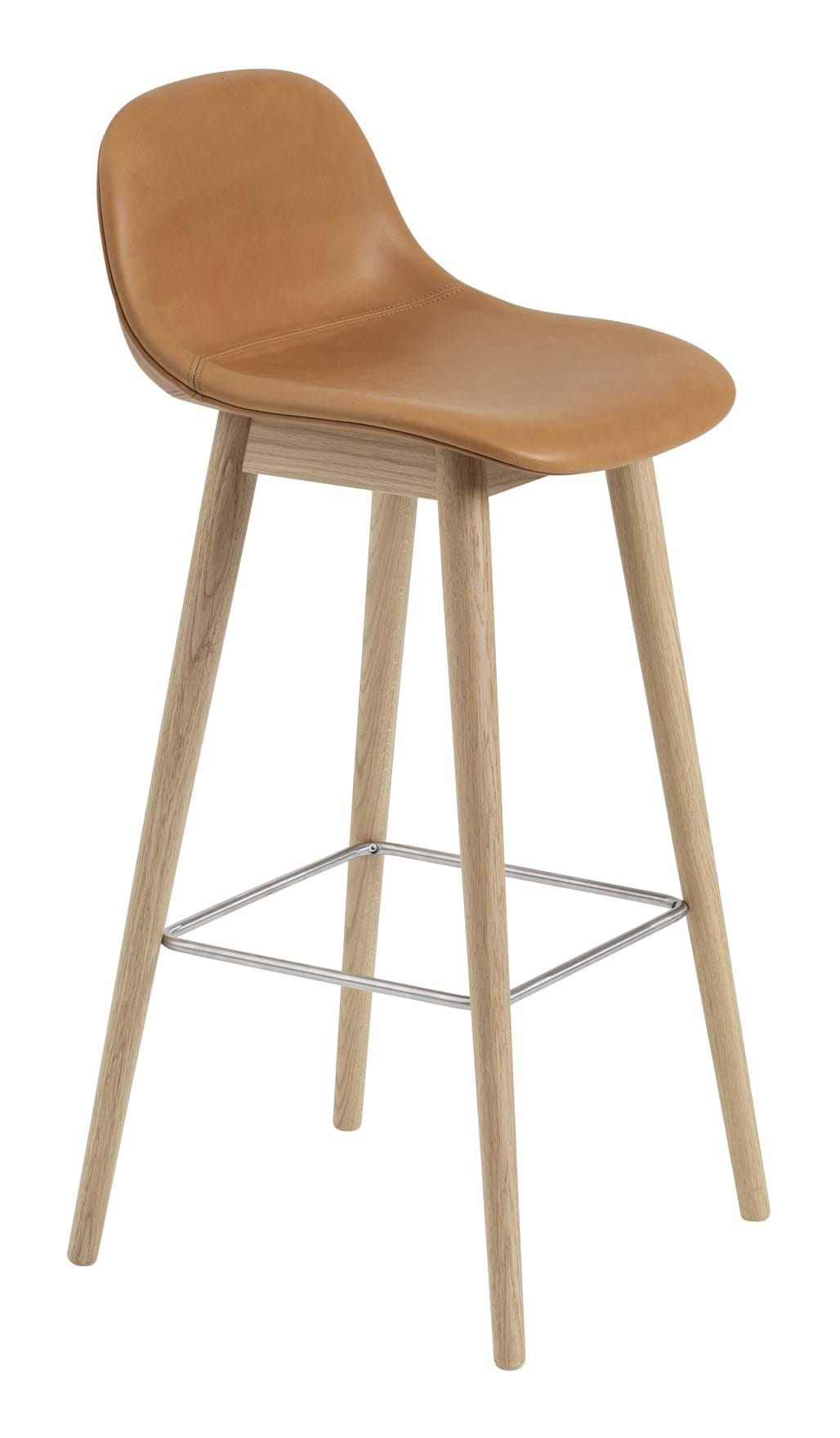 Fiber Bar Stool Wood Base With Backrest 75 cm från Vålamagasinet Barstolar, Muuto, Image-1