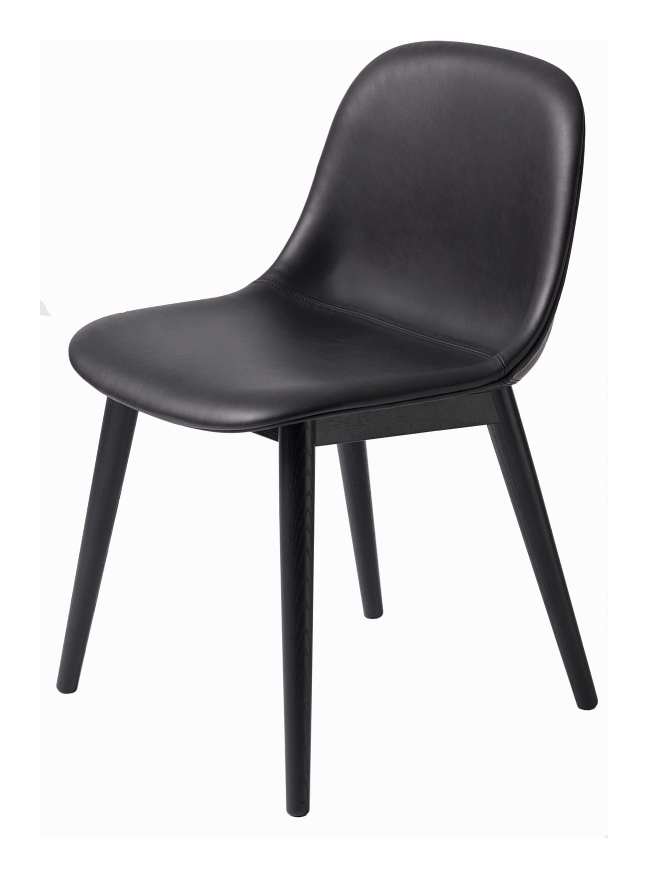 Fiber Side Chair Wood Base Leather från Vålamagasinet Matstolar, Muuto, Image-1