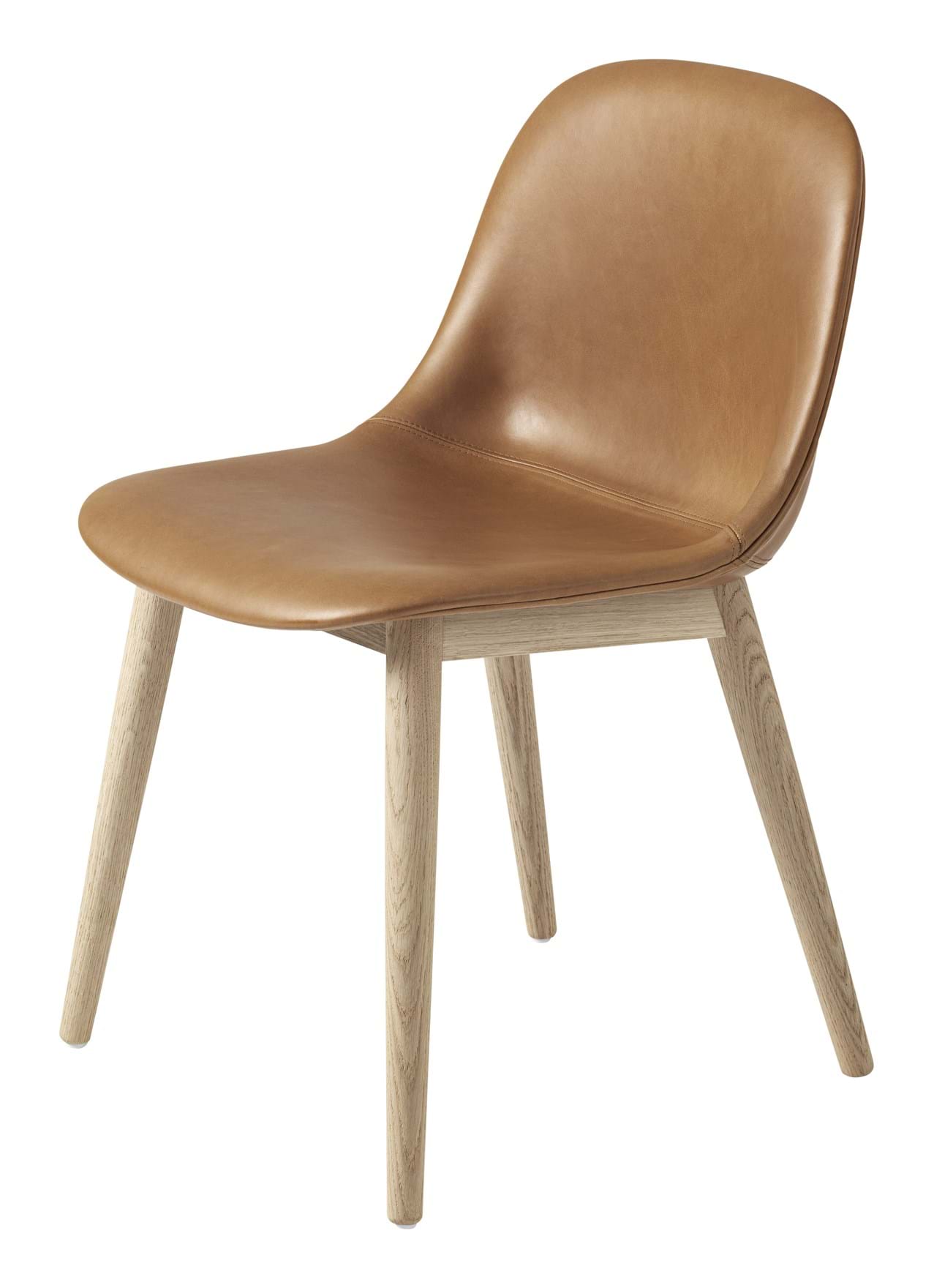 Fiber Side Chair Wood Base Leather från Vålamagasinet Matstolar, Muuto, Image-1
