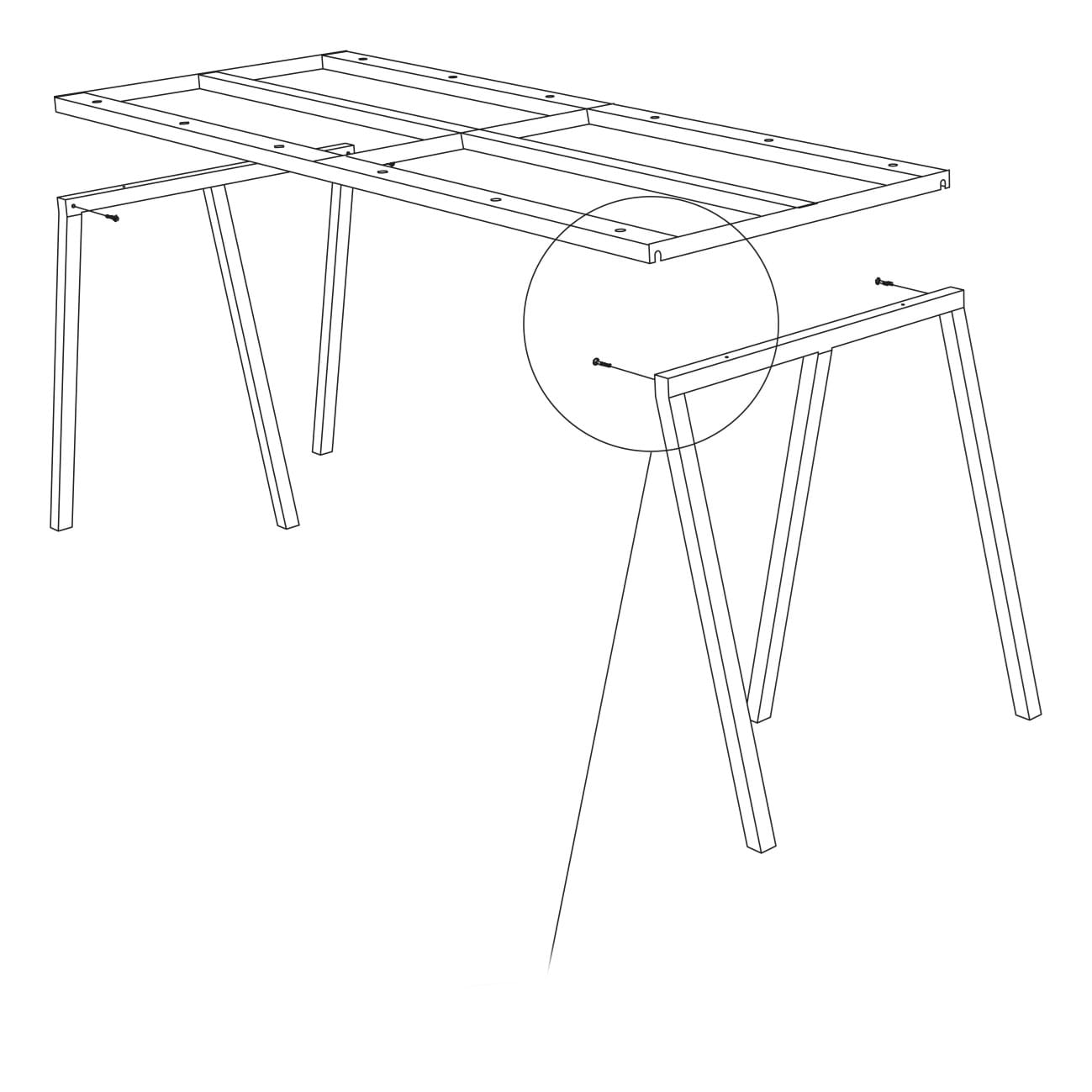 Loop Stand Table Support 200 cm från Vålamagasinet Matbord, HAY, Image-2