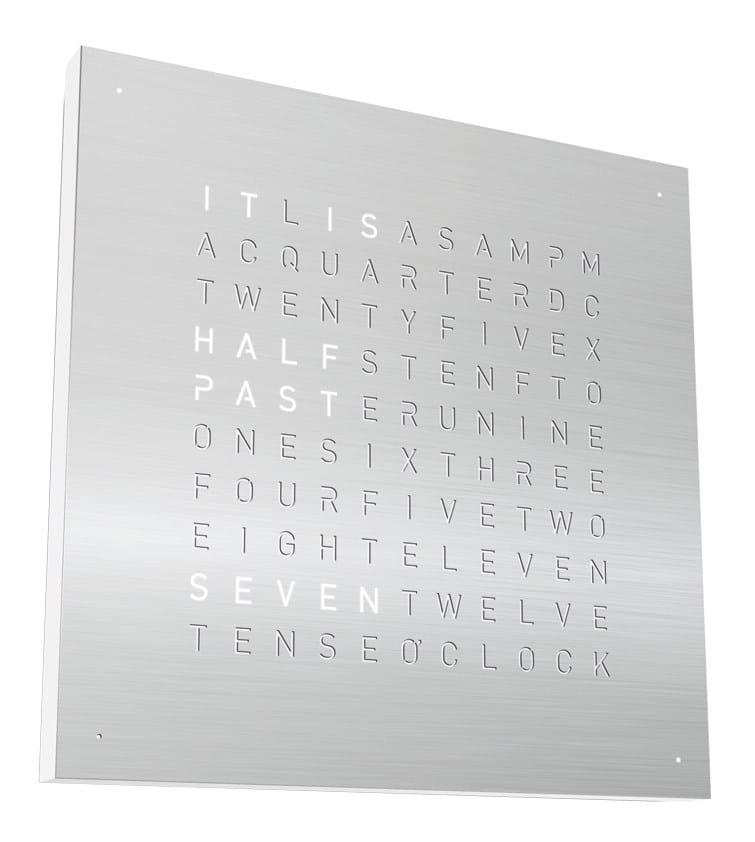 Earth 90 Brushed Metal från Vålamagasinet Klockor, Qlocktwo, Image-1